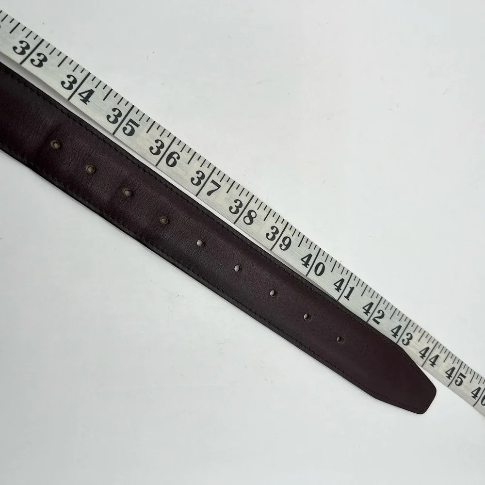 Crookhorn Handmade In USA Leather Belt Sz 40 Dark Brown Classic Dress Minimalist